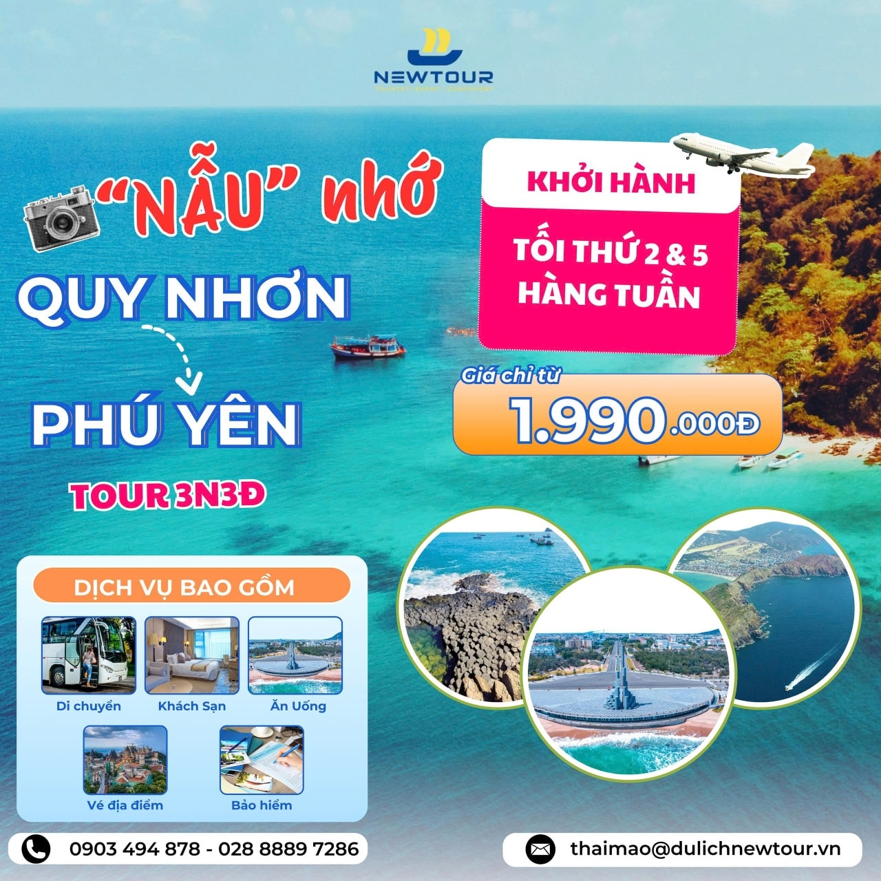 CHƯƠNG TRÌNH TOUR DU LỊCH 2025: "XỨ NẪU THƠ MỘNG" QUY NHƠN - PHÚ YÊN - 3 NGÀY 3 ĐÊM