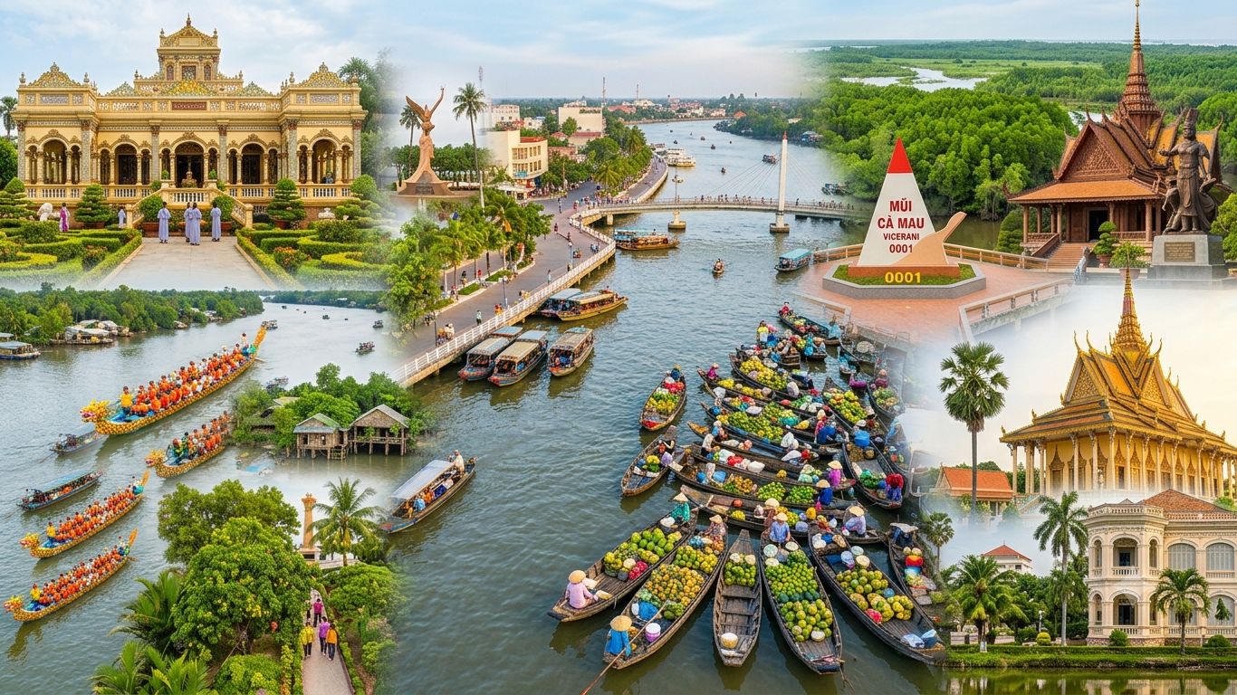 TOUR DU LỊCH MỸ THO - BẾN TRE - CẦN THƠ - CÀ MAU ĐẤT MŨI - BẠC LIÊU - SÓC TRĂNG