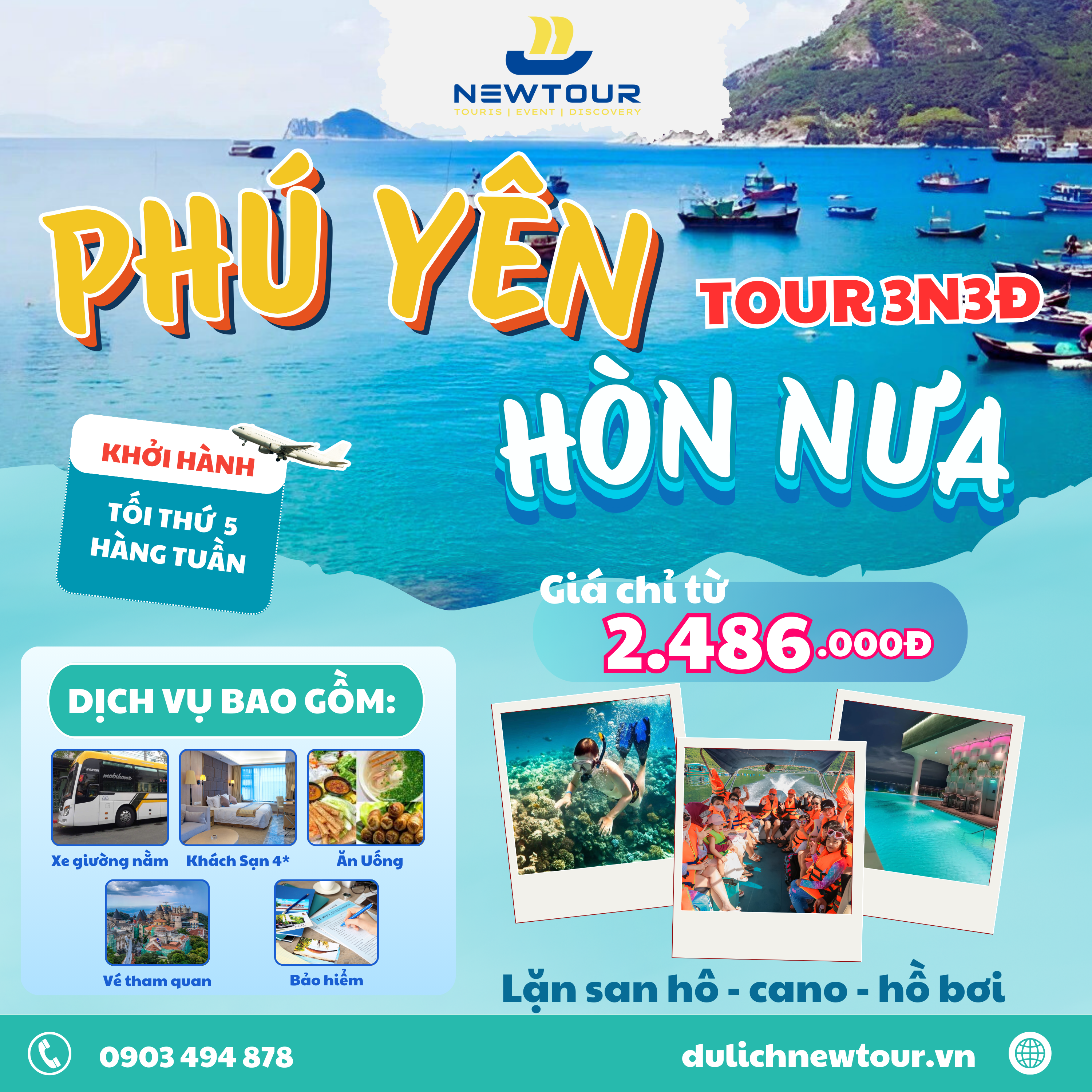 CHƯƠNG TRÌNH TOUR DU LỊCH 2025: PHÚ YÊN - HÒN NƯA - 3 NGÀY 3 ĐÊM