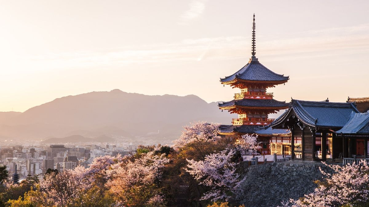 Đền Kiyomizu-dera mang đến sự thư thái, gẫn gũi thiên nhiên với sắc xanh bao quanh